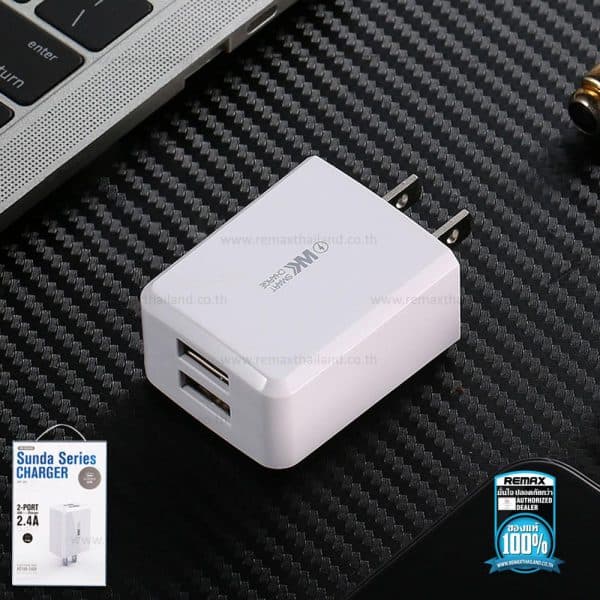Adapter ชาร์จไฟ USB 2 ช่อง 2.4A WK WP-U61 WP-U61 สีขาว