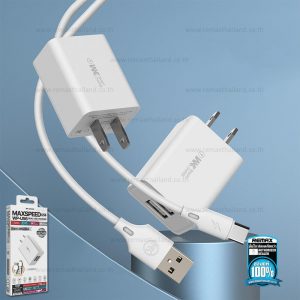 Adapter ชาร์จไฟ USB 2 ช่อง 2.0A แถมฟรีสายชาร์จ Typc-C ในชุด WK WP-U56 WP-U56 สีขาว